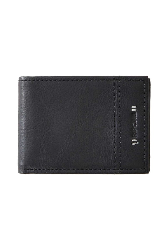 Stacked RFID Slim Leather Wallet Black men