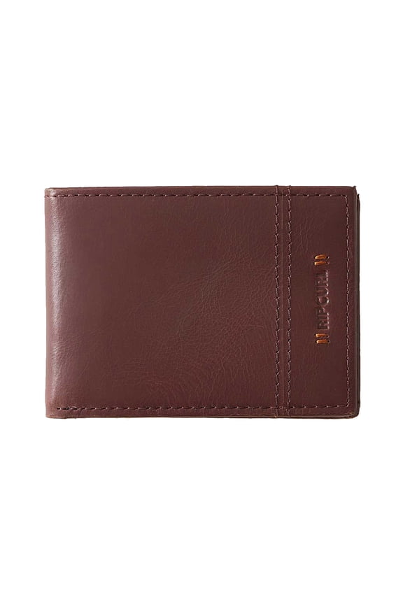 Stacked RFID Slim Leather Wallet Tobacco men