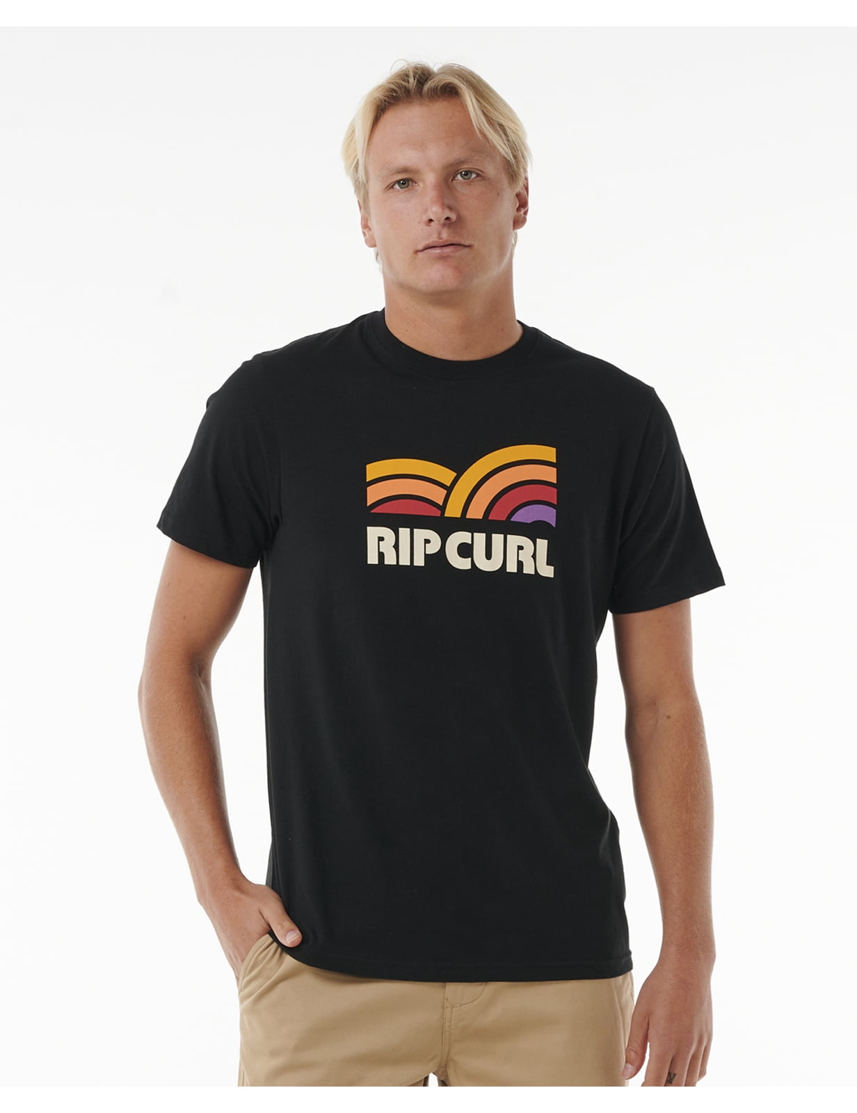 Rip Curl Surf Revival Capture Short Sleeve T-Shirt Black men in size XX Large