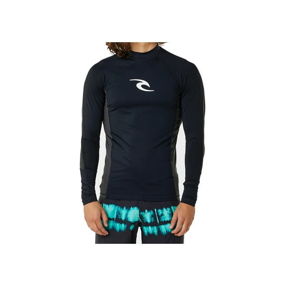 Rip Curl Waves UPF Performance Long Sleeve Rash Vest Black in size Medium