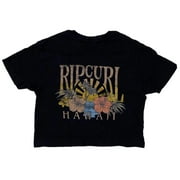 Rip Curl Women's Sunset Beach Hawaii Crop Tee T-Shirt (Large, Black)