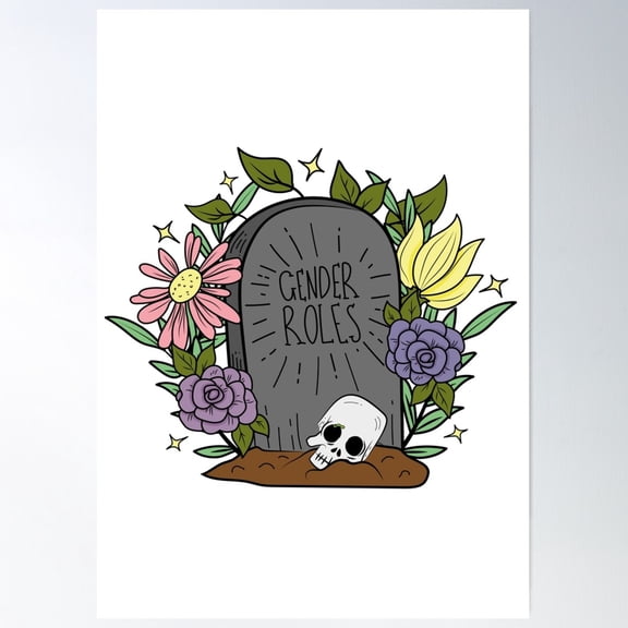 Rip Gender Roles Poster Wall Art, Modern Wall Decor For Living Room Bedroom, 12x18 UNFRAMED