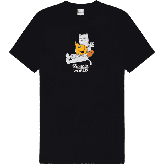 Rip N Dip Nerm Heart Flameboy Short Sleeve T-Shirt Vintage Black, Small, Men's