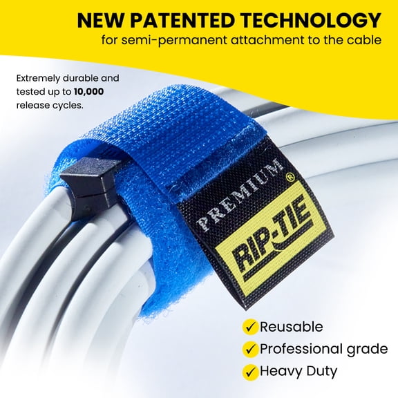 Rip-Tie 1" x 3.5" Rip-Lock CableWrap 3 Pack Violet