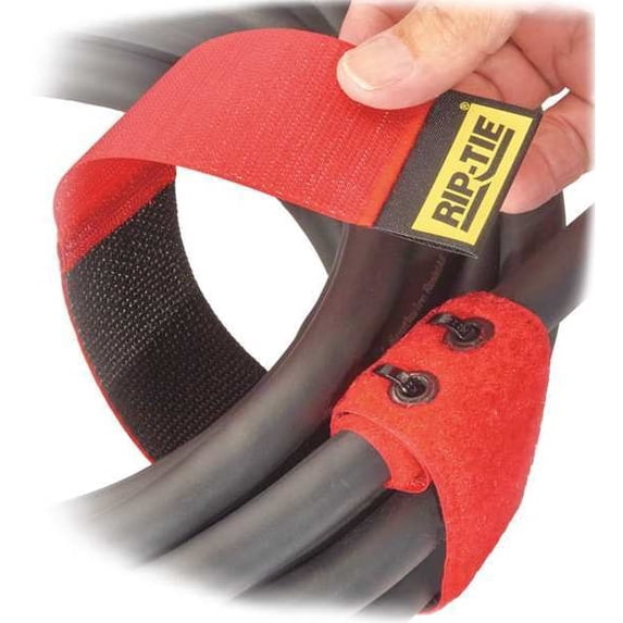 Rip-Tie Hook-and-Loop Cable Tie,2 ft,Black,PK10 EW-24-010-BK