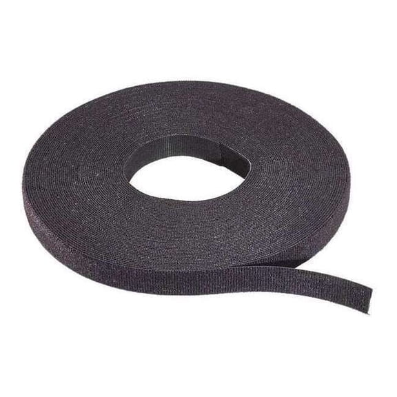 Rip-Tie Hook-and-Loop Cable Tie Roll,75 ft,Black W-75-QRL-BK