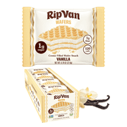 Rip Van Vanilla Keto Wafer Cookies, Non-GMO, Vegan, Low-Sugar (2g), Low-Carb, Baked Snack, 16 Count