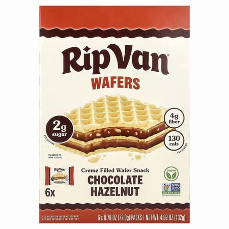 Rip Van Wafels, Chocolate Hazelnut, 6 Pack, 0.78 oz