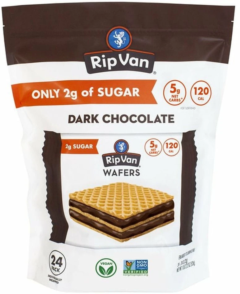 Rip Van Wafels Dark Chocolate Wafers, 0.78oz, 24--count