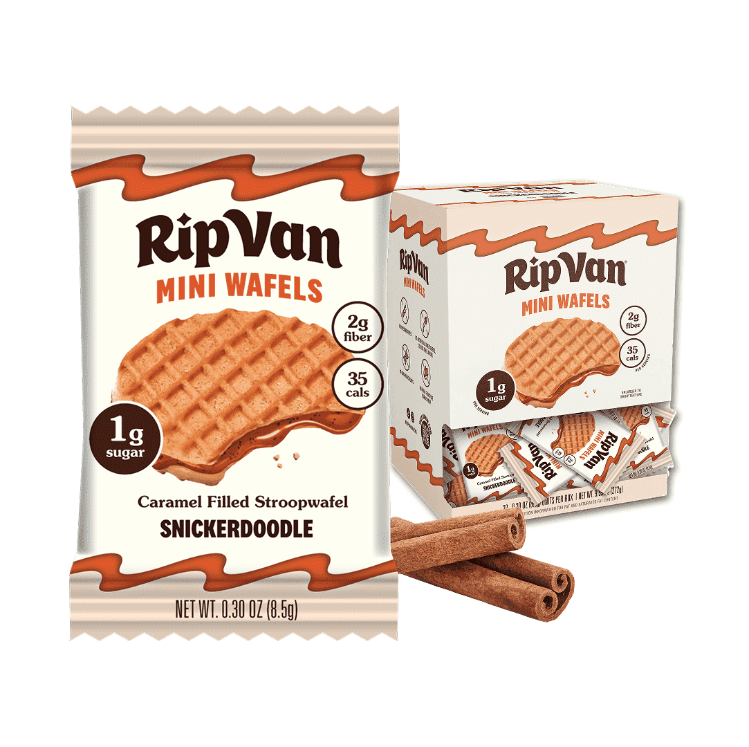 ミニスティール・パン Rip Van Wafels Dutch Caramel Mini Stroopwafels, Baked, Low Carb