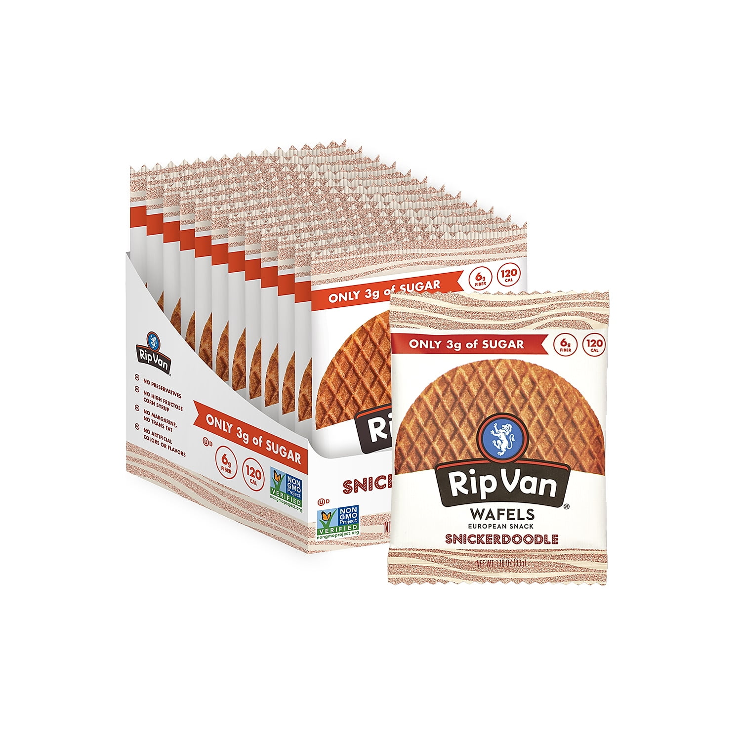 Rip Van Wafels Snickerdoodle Stroopwafels Healthy Snacks Non GMO Keto Friendly Office
