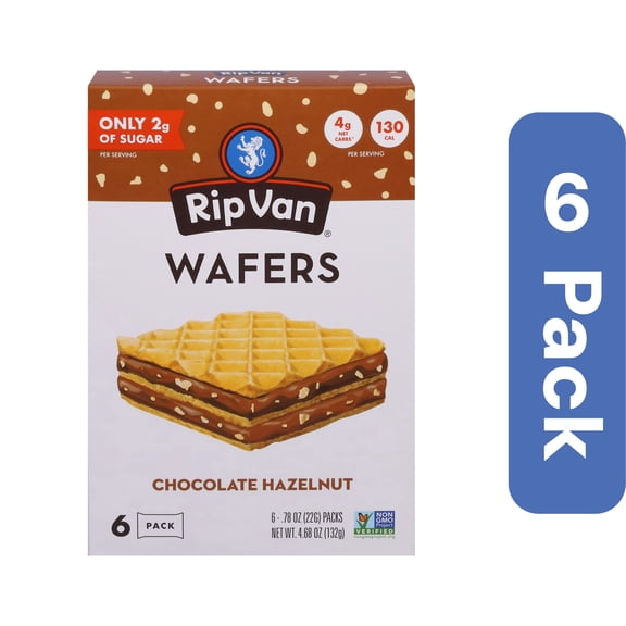 Rip Van Wafers Chocolate Hazelnut 6-Piece Box 4.68 oz (Pack Of 6)