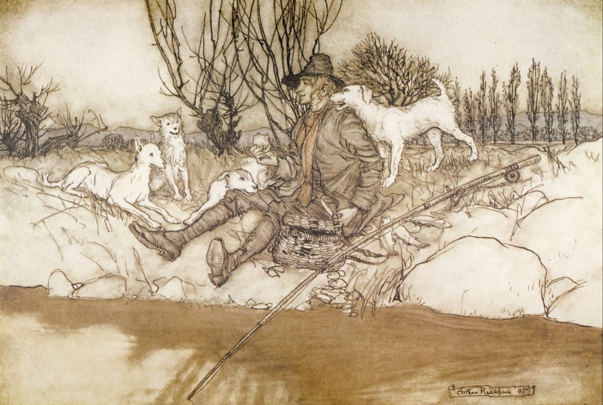 Rip Van Winkle 1905 Dogs wouldnt bark at him Canvas Art - A Rackham (18 x 24)