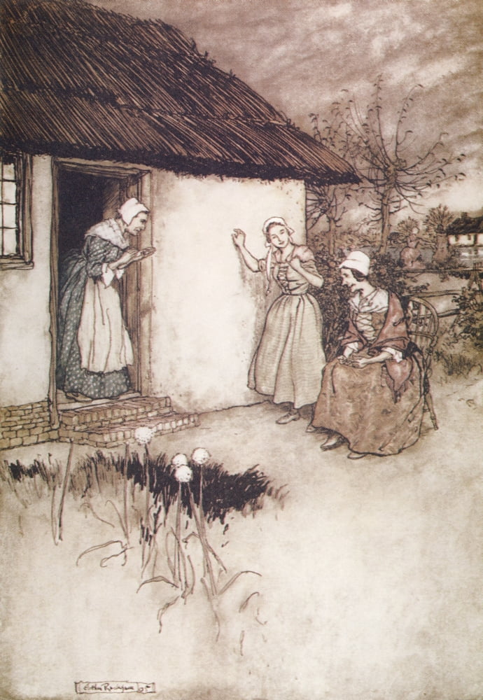 Rip Van Winkle 1905 Evening gossip Canvas Art - A Rackham (24 x 36)