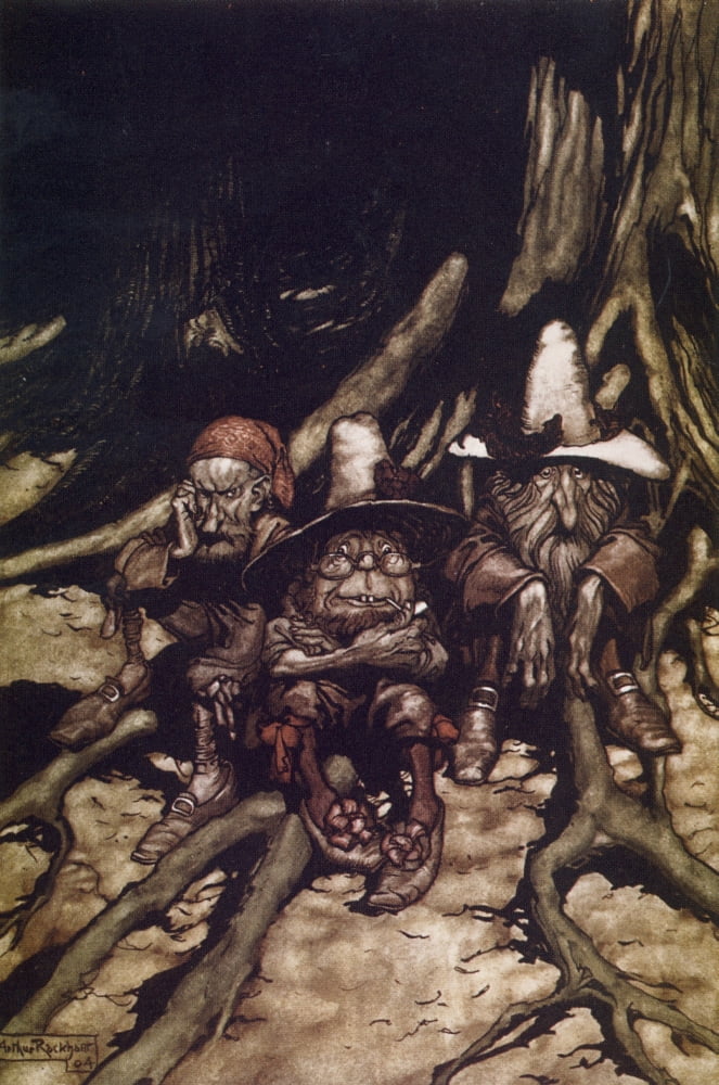 Rip Van Winkle 1905 Gravest faces Canvas Art - A Rackham (18 x 24)