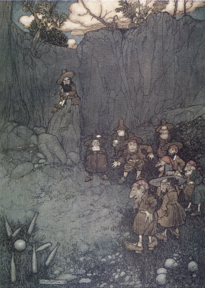 Rip Van Winkle 1905 In old Dutch dresses Canvas Art - A Rackham (18 x 24)