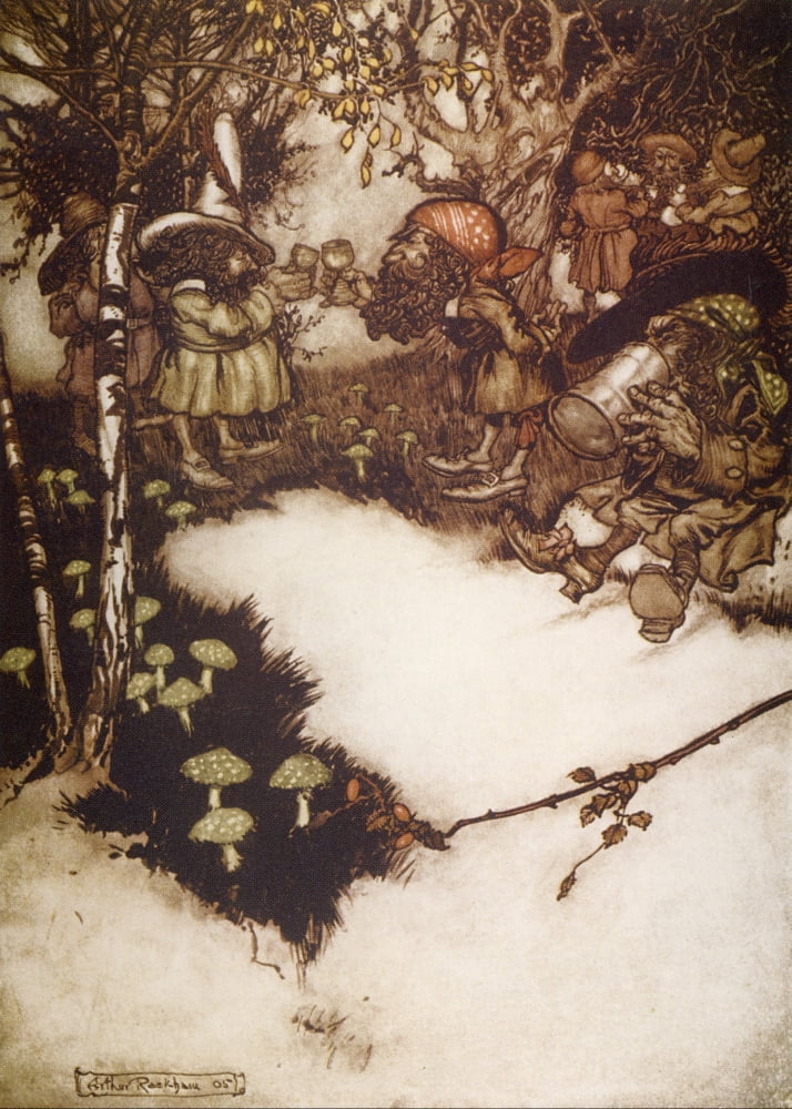 Rip Van Winkle 1905 Quaffed liquor Canvas Art - A Rackham (18 x 24)