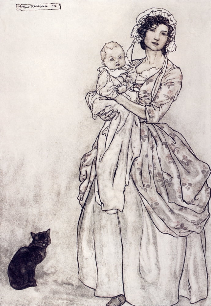 Rip Van Winkle 1905 Rips daughter & grandchild Canvas Art - A Rackham (24 x 36)