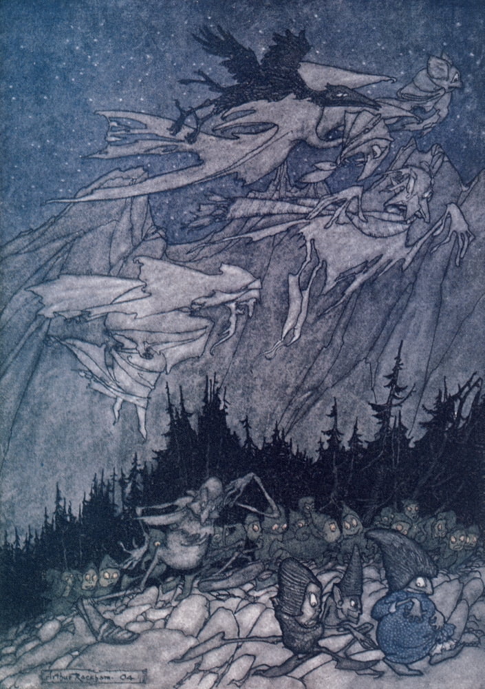 Rip Van Winkle 1905 Strange beings Canvas Art - A Rackham (18 x 24)