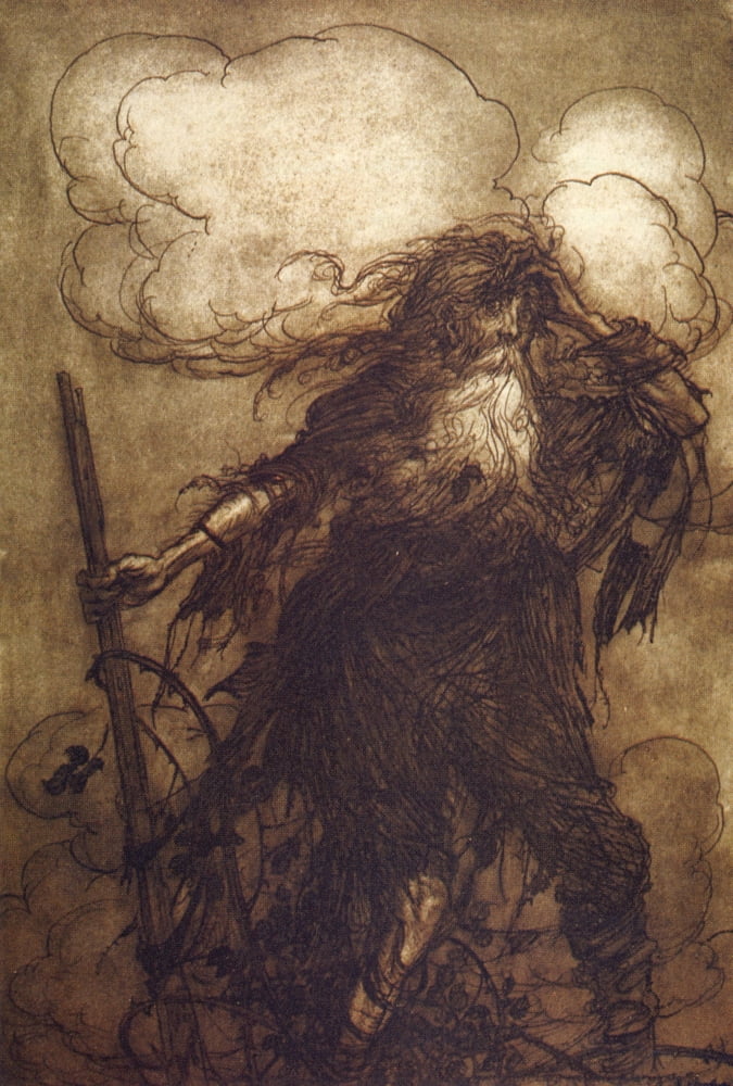 Rip Van Winkle 1905 That wicked flagon Canvas Art - A Rackham (24 x 36)