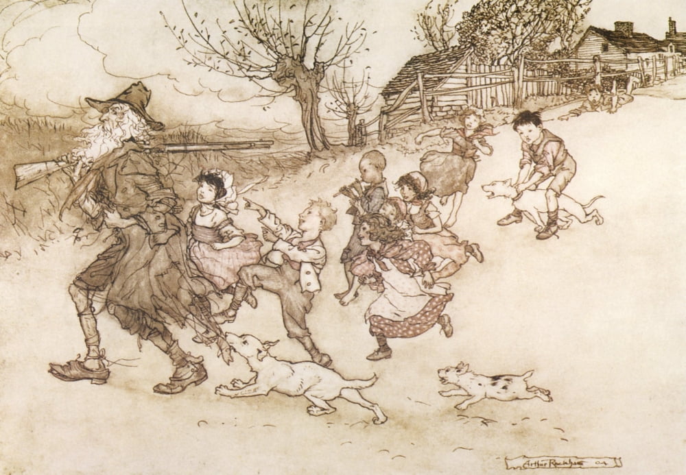 Rip Van Winkle 1905 Troop of children Canvas Art - A Rackham (24 x 36)