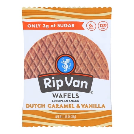 Ripa Van Wafel Minis, Caramel Vanilla, 1.16oz, Box of 12