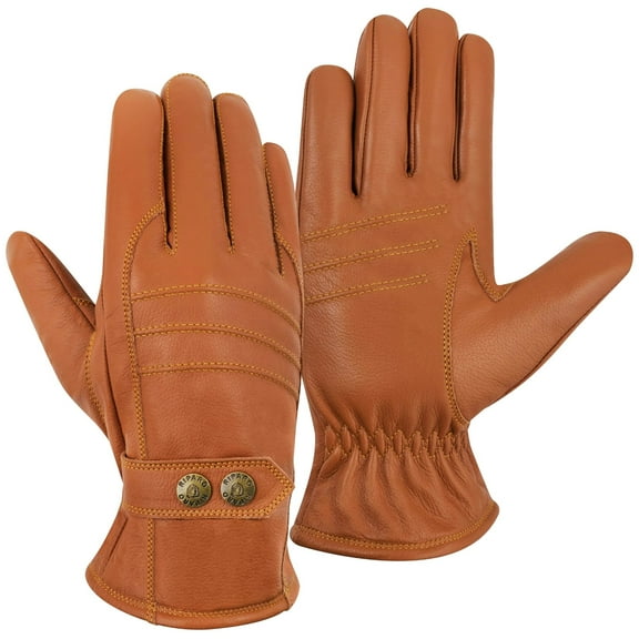 Riparo Men's Winter Nappa Leather Dress Driving Riding Gloves Fleece Lining for Men