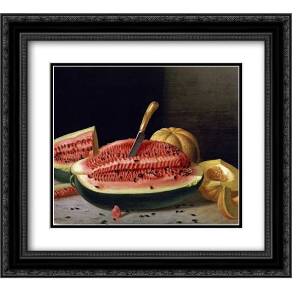 Ripe Melons 2x Matted 22x20 Black Ornate Framed Art Print by Francis, John F.