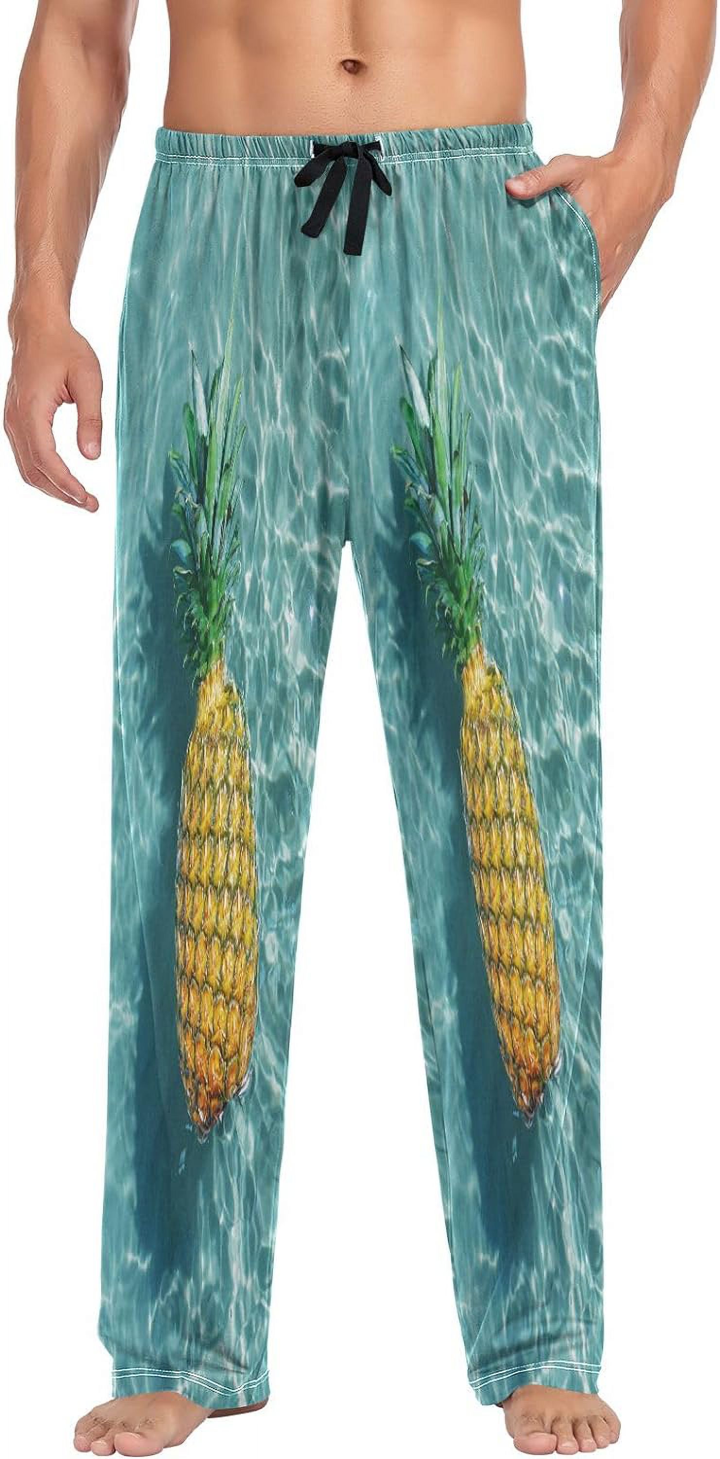 ripe-pineapple-into-water-men-s-pajama-pants-lightweight-sleepwear