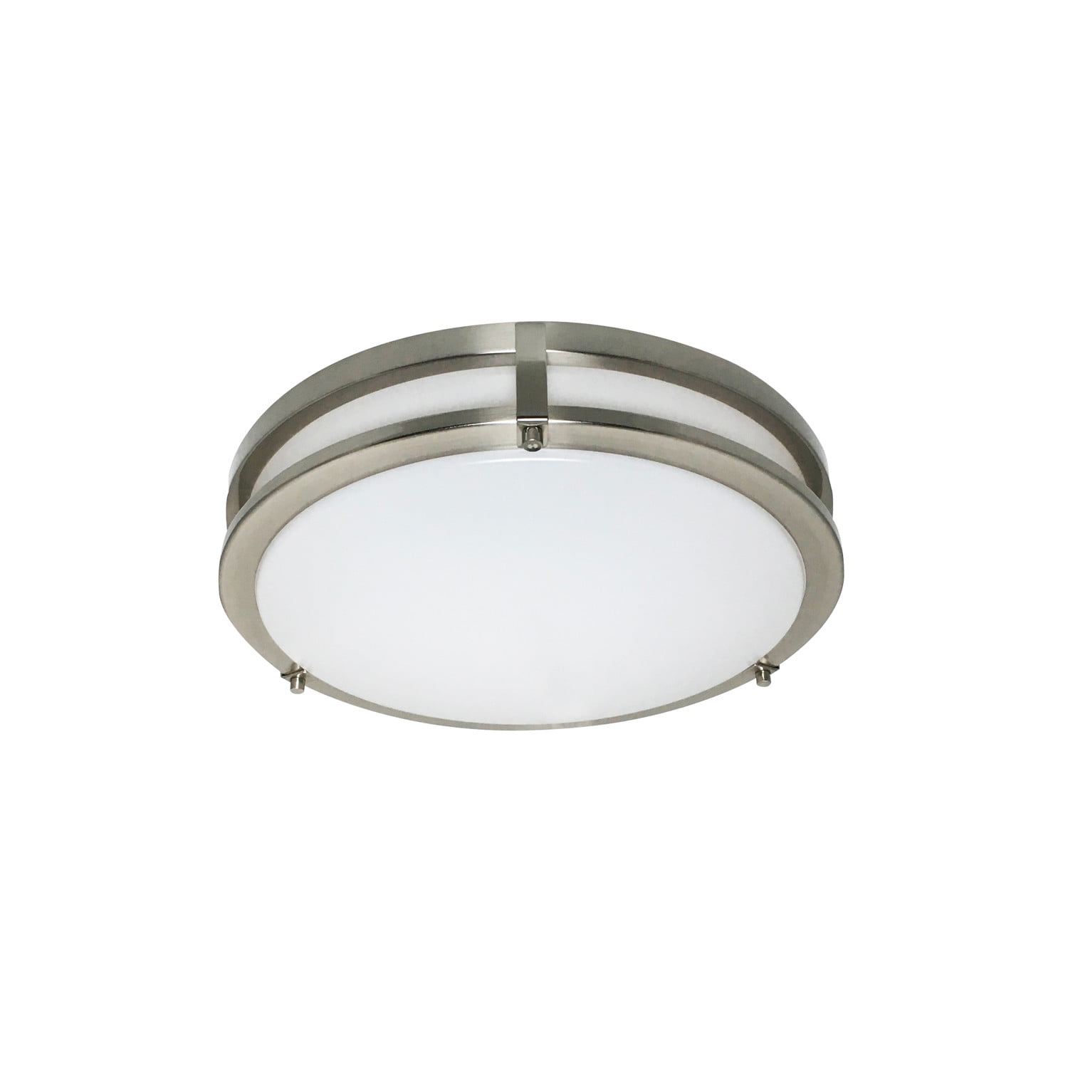 Design House Ripon Modern 14.5" Satin Nickel Dimmable LED Ceiling Light