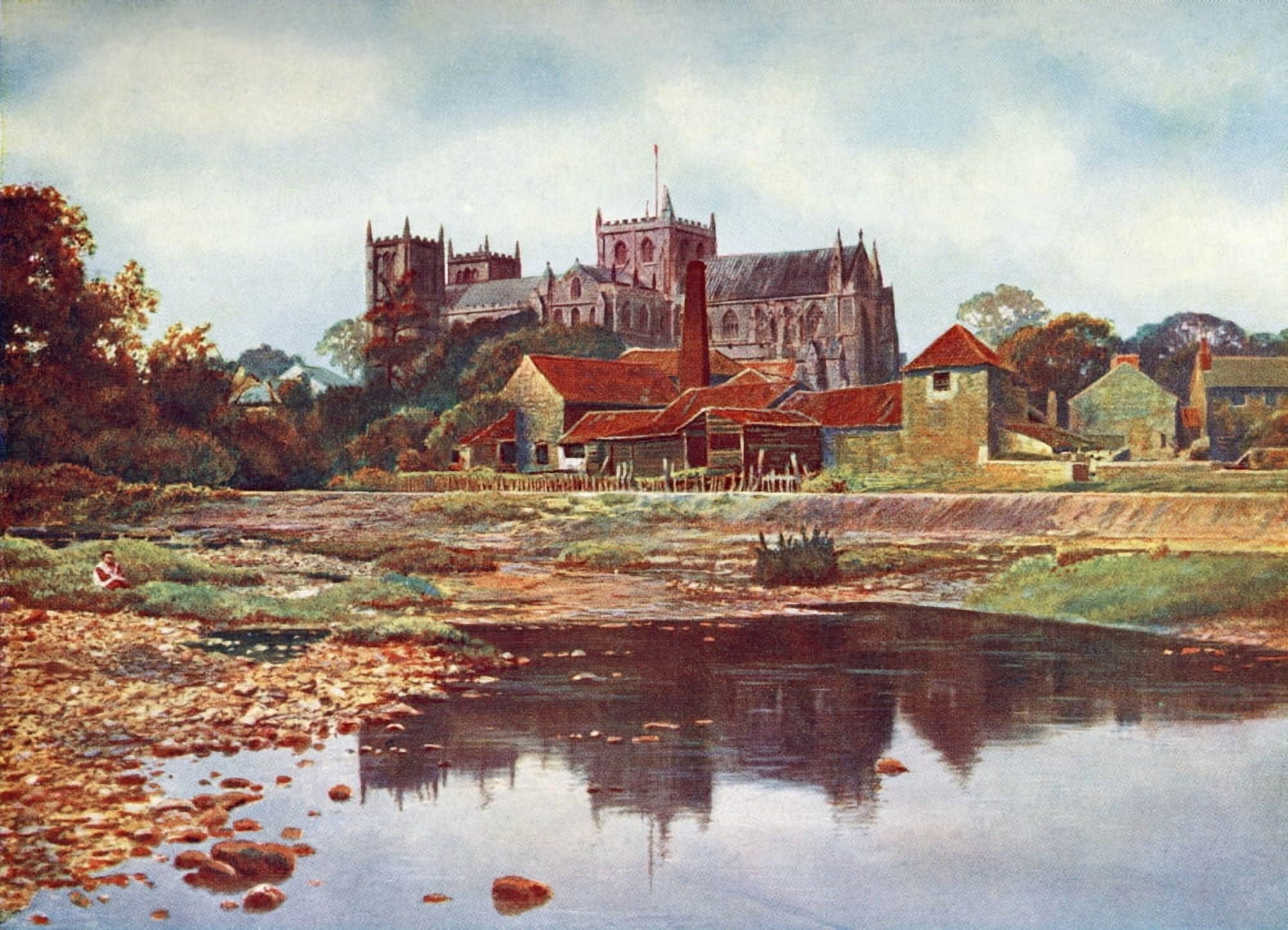 Ripon Cathedral Ripon North Yorkshire England In Late 19Th Century From Picturesque History Of Yorkshire Published C1900 Canvas Art - Ken Welsh Design Pics (34 x 24)