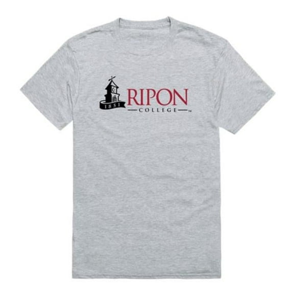Ripon College Red Hawks Institutional T-Shirt, Heather Grey - Extra Large