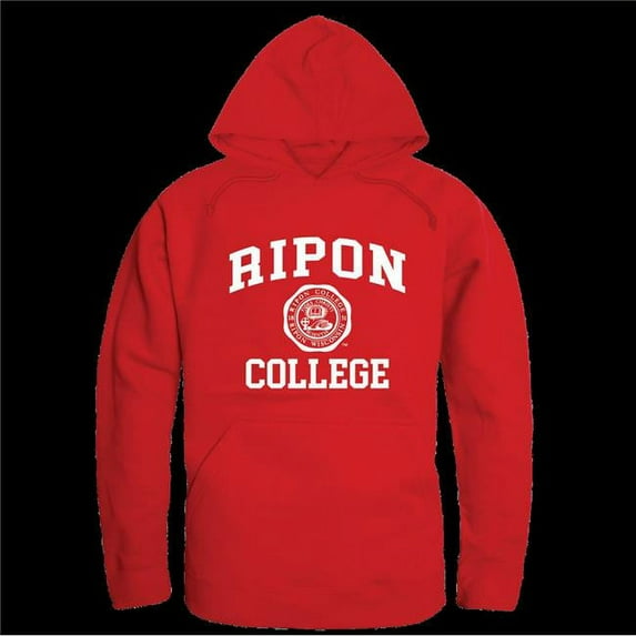 Ripon College Red Hawks Seal Hoodie, Red - Large