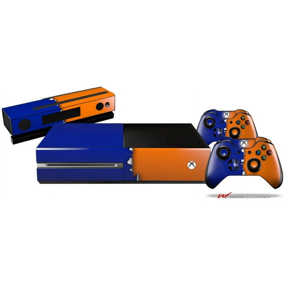 Ripped Colors Blue Orange - Skin Bundle Decal Style Skin fits XBOX One Console Original, Kinect and 2 Controllers (XBOX SYSTEM NOT INCLUDED)