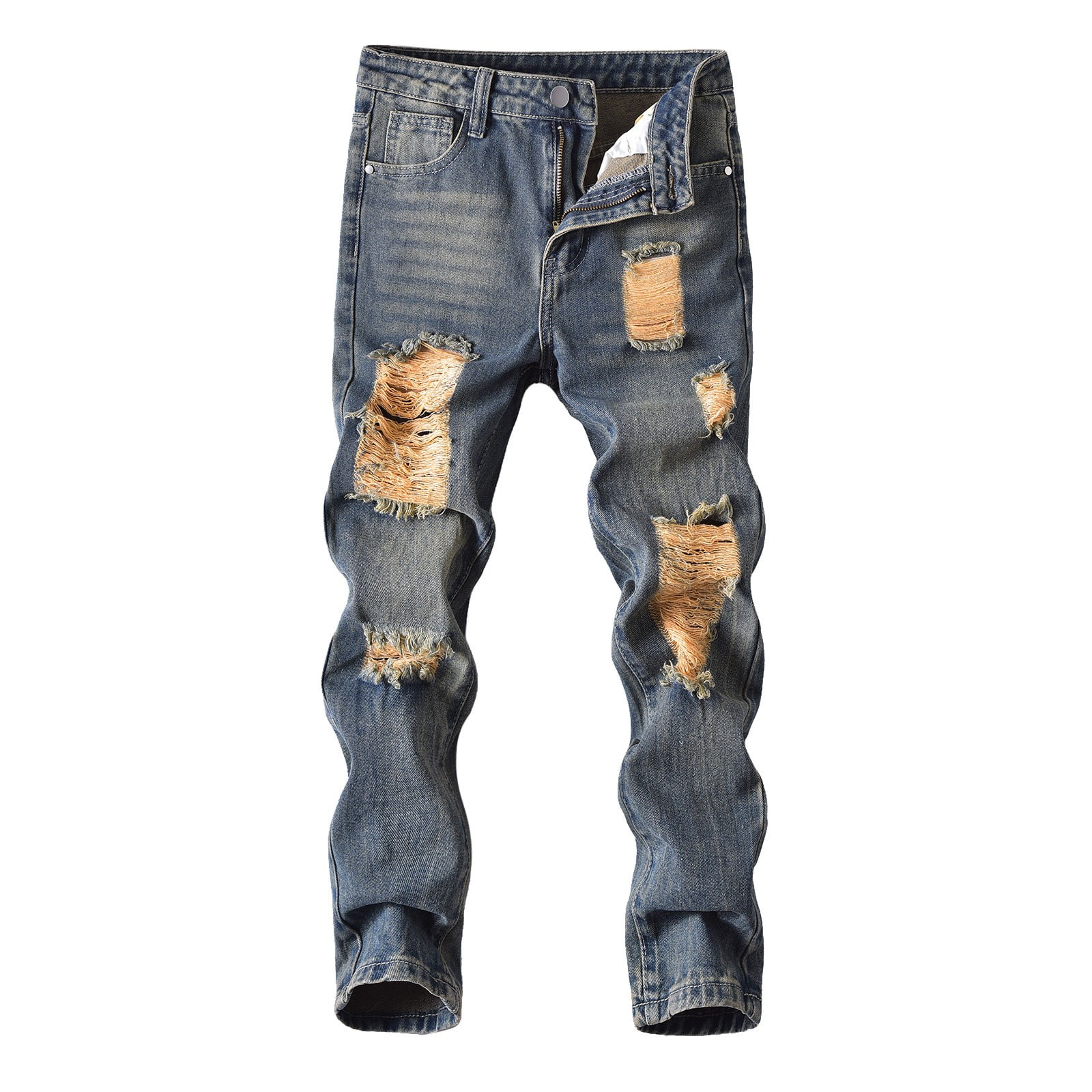 服/ファッション 23.GYDA HARD RIPPED BOYS DENIM Ripped Jeans for Boys Boys Slim Fit Jeans Blue Jeans Boys Back to