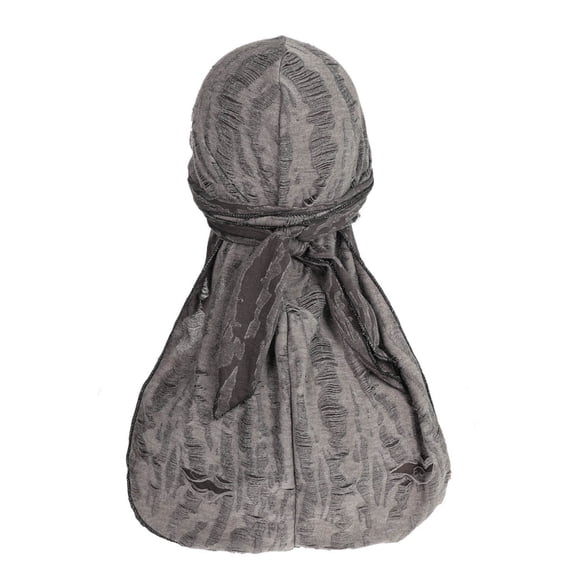 Ripped Du-Rags for Men Vintage Solid Color Headscarfs Truban Mens Trendy Breathable Streetwear Hats & Cap