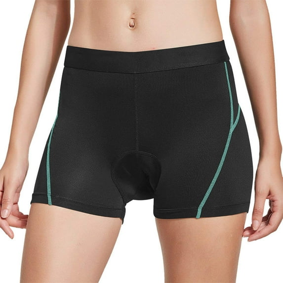 Ripped Jean Shorts Women's Cycling Shorts Padded Bike Underwear Solid Color Leggings Shorts Blue M