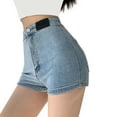 thumbnail image 1 of Ripped Jeans Shorts for Women Summer Casual Elastic High Waisted Slim Sexy Denim Pants Tight Fit Jean Flowy Shorts S-2XL, 1 of 5