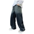 thumbnail image 1 of Ripped Jeans for Boys Boy's Ripped Jeans Stacked Skinny Fit Destroyed Distressed Fashion Comfy Denim Jeans Pants Plus Size Jeans Pull On, 1 of 6