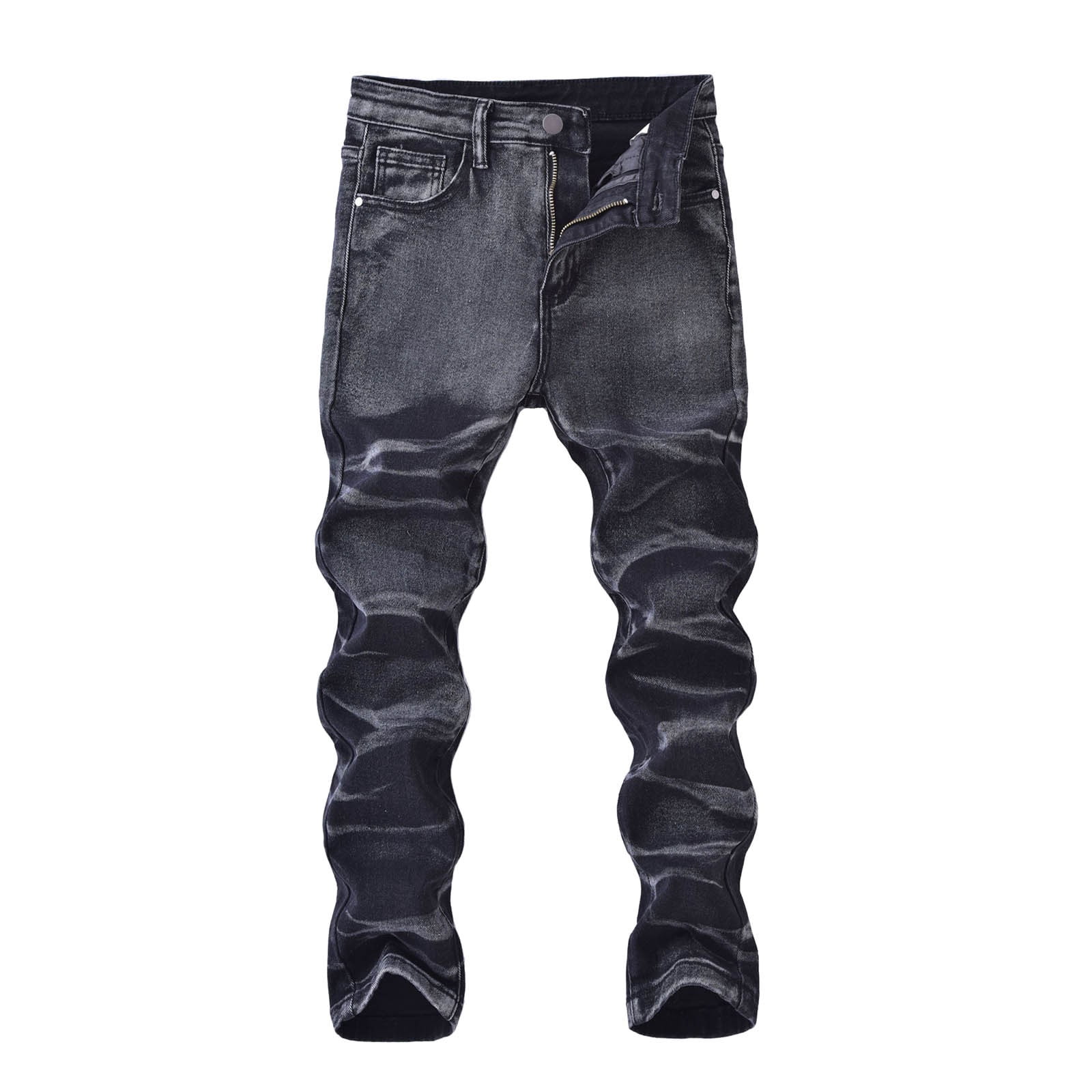 Panegy Jeans voor jongens, Ripped Distressed Jeans broek, Skinny Fit Stretch Fashion Denim Jeans broek, zwart 1, 11-12 Jaar