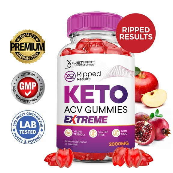 Ripped Results Keto Extreme ACV Gummies 2000mg Dietary Supplement 60 Gummys