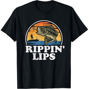 Rippin Lips Fishing Retro Bass Fisherman Gift For Men T-Shirt, Unisex T-Shirt