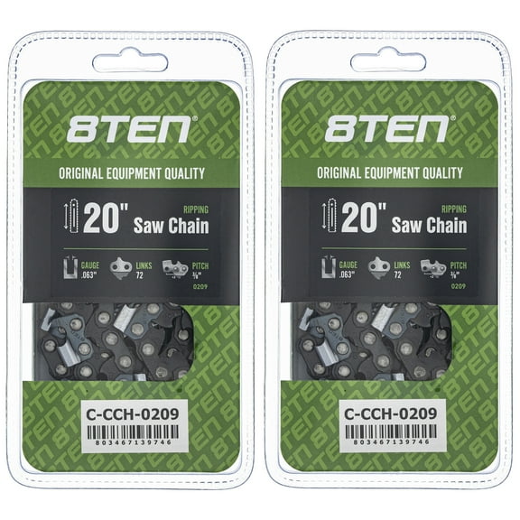 Ripping Chainsaw Chain 20 inch .063 3/8 72DL for Stihl Husqvarna Dolmar 2 Pack 810-CCC2421H