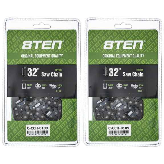 Ripping Chainsaw Chain 32 inch .050 3/8 105 DL for Echo Husqvarna 2 Pack 810-CCC2321H