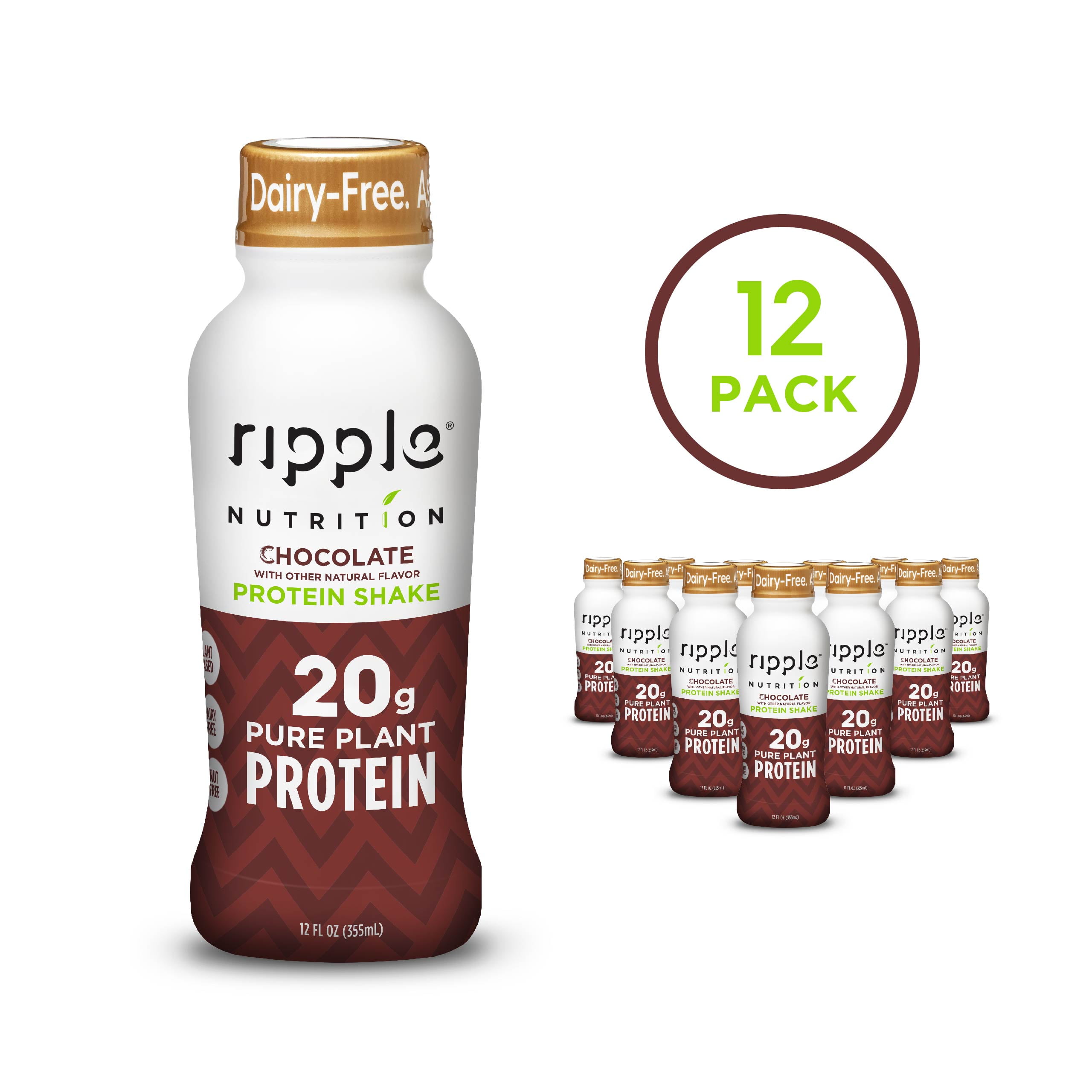 Ripple: Chocolate Protein Shake, 12 Fo