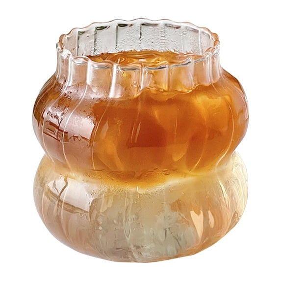 Ripple Drinking Glasses - Modern Kitchen Vintage Wavy Drinking Glasses- Unique Origami Ribbed Glassware For Weddings, Cocktails, Glass Cup Coffee Mug