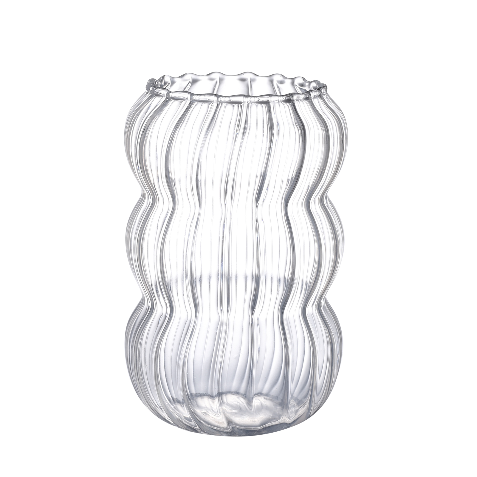 Ripple Drinking Glasses Vintage Fluted Glassware Cute Clear Drink Cup