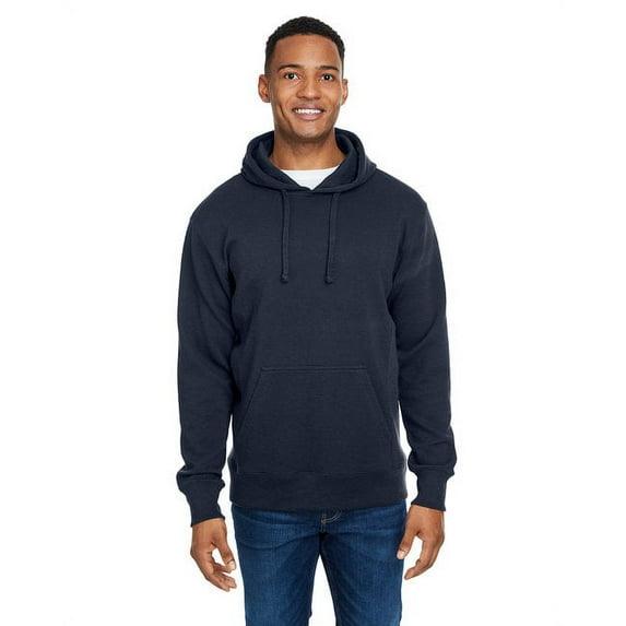 Ripple Fleece Pulllover Hooded Sweatshirt - NAVY - 3XL