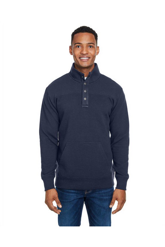 Ripple Fleece Snap Pullover - NAVY - S