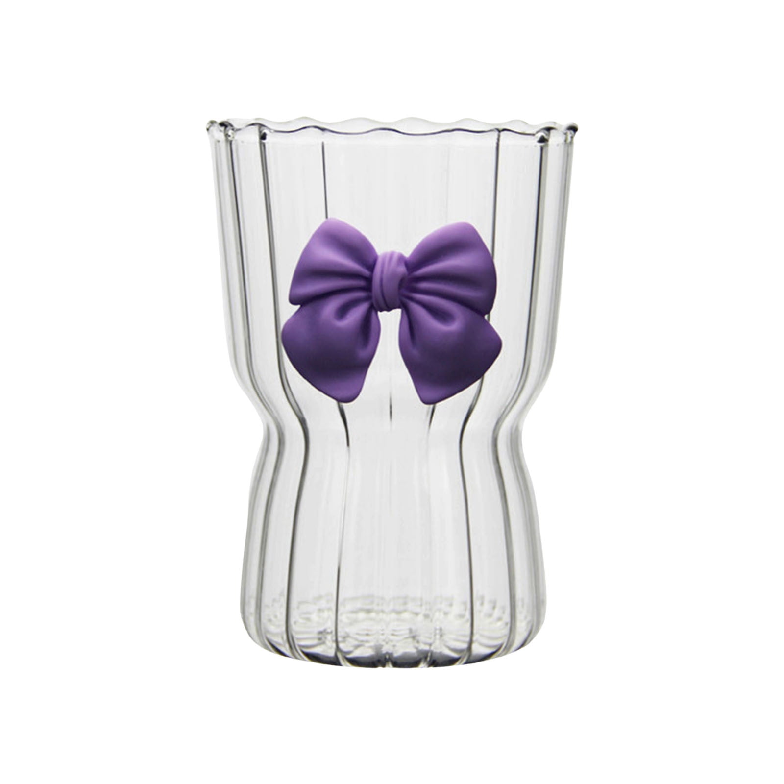 Ripple Glass Cup with Bow - Borosilicate Glass, Retro Design - for ...
